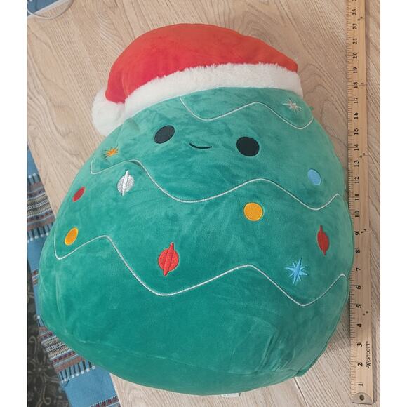 Squishmallows  16in. Carol Christmas Tree in Santa Hat  Pre-owned Holiday Plush - Picture 2 of 4